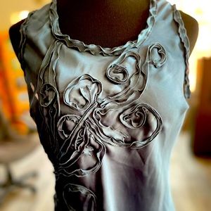 Kenar teal satin blouse